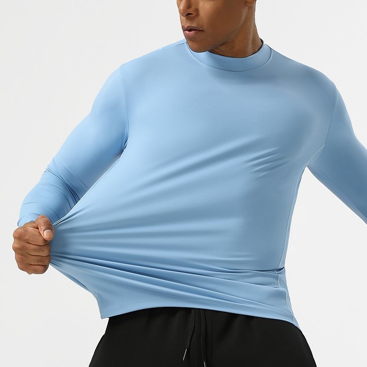 Mens Running Fitness 75%nylon 25%spandex  Long Sleeve Shirt SY-AL16863 print logo 12