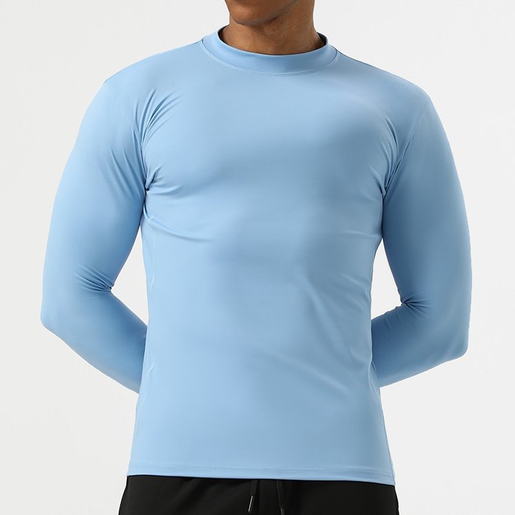 Mens Running Fitness 75%nylon 25%spandex  Long Sleeve Shirt SY-AL16863 print logo 14
