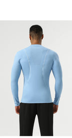 Mens Running Fitness 75%nylon 25%spandex  Long Sleeve Shirt SY-AL16863 print logo 15