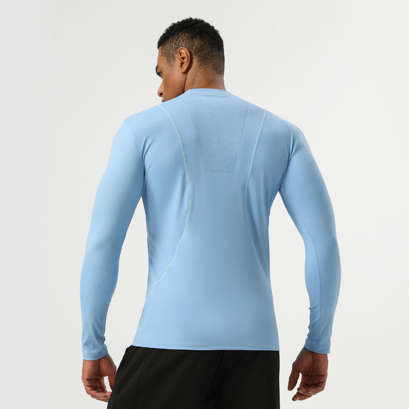 Mens Running Fitness 75%nylon 25%spandex  Long Sleeve Shirt SY-AL16863 print logo 2