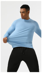 Mens Running Fitness 75%nylon 25%spandex  Long Sleeve Shirt SY-AL16863 print logo 21