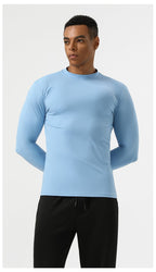 Mens Running Fitness 75%nylon 25%spandex  Long Sleeve Shirt SY-AL16863 print logo 22