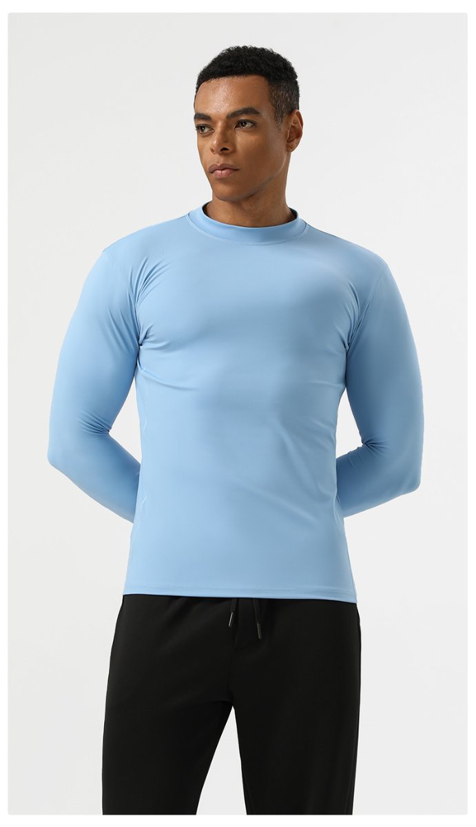 Mens Running Fitness 75%nylon 25%spandex  Long Sleeve Shirt SY-AL16863 print logo 22