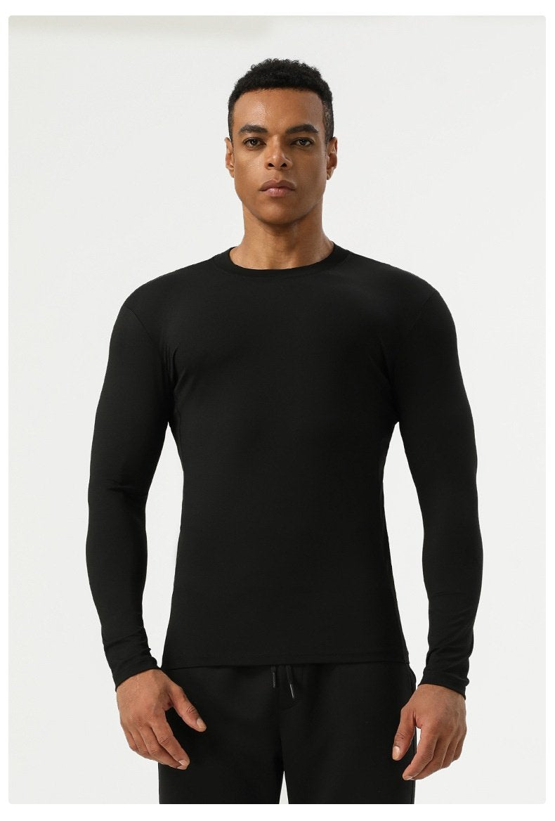 Mens Running Fitness 75%nylon 25%spandex  Long Sleeve Shirt SY-AL16863 print logo 23