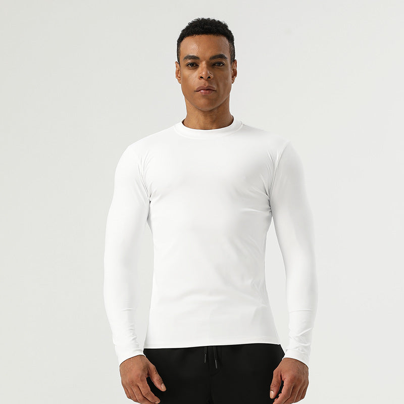 Mens Running Fitness 75%nylon 25%spandex  Long Sleeve Shirt SY-AL16863 print logo 3