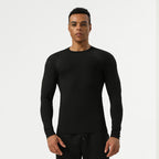 Mens Running Fitness 75%nylon 25%spandex  Long Sleeve Shirt SY-AL16863 print logo 4