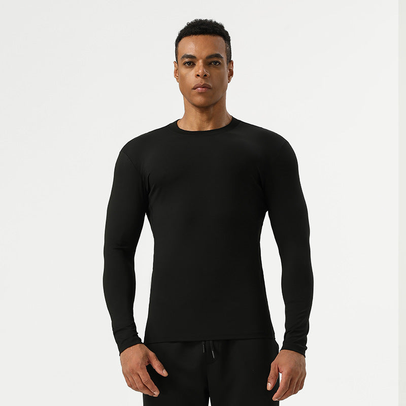 Mens Running Fitness 75%nylon 25%spandex  Long Sleeve Shirt SY-AL16863 print logo 4