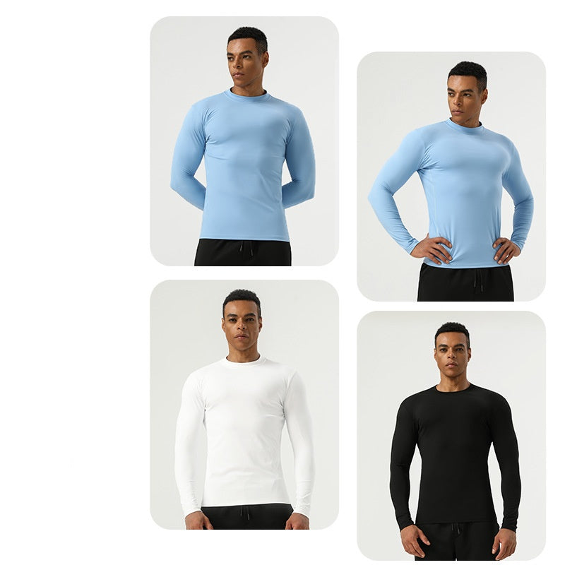 Mens Running Fitness 75%nylon 25%spandex  Long Sleeve Shirt SY-AL16863 print logo 7