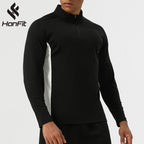 Mens Training Fitness 75%nylon 25%spandex Quarter Zip Shirt SY-AL16865 print logo 11