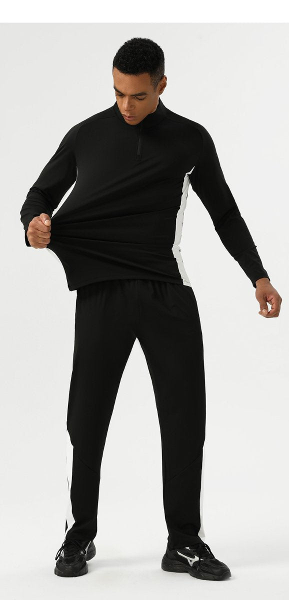 Mens Training Fitness 75%nylon 25%spandex Quarter Zip Shirt SY-AL16865 print logo 13