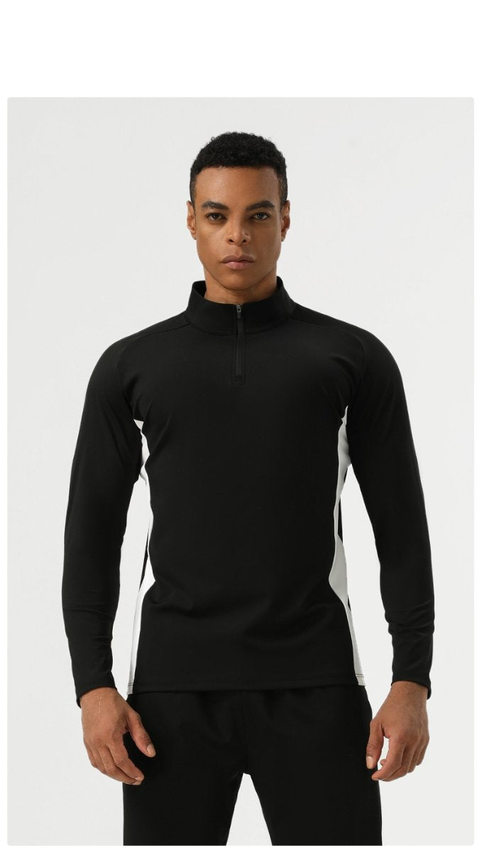Mens Training Fitness 75%nylon 25%spandex Quarter Zip Shirt SY-AL16865 print logo 16