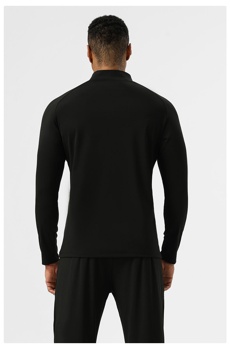 Mens Training Fitness 75%nylon 25%spandex Quarter Zip Shirt SY-AL16865 print logo 17