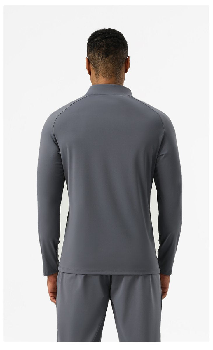 Mens Training Fitness 75%nylon 25%spandex Quarter Zip Shirt SY-AL16865 print logo 19