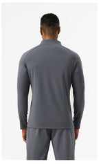 Mens Training Fitness 75%nylon 25%spandex Quarter Zip Shirt SY-AL16865 print logo 19