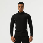 Mens Training Fitness 75%nylon 25%spandex Quarter Zip Shirt SY-AL16865 print logo 4