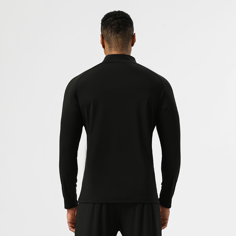 Mens Training Fitness 75%nylon 25%spandex Quarter Zip Shirt SY-AL16865 print logo 7