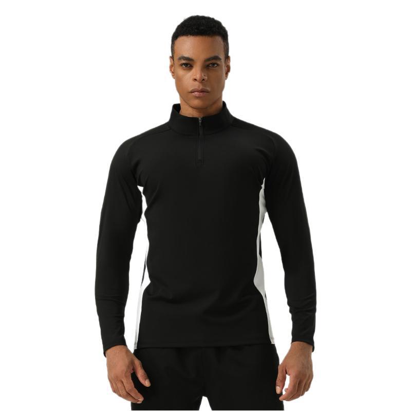 Mens Training Fitness 75%nylon 25%spandex Quarter Zip Shirt SY-AL16865 print logo 8