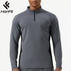 Mens Training Fitness 75%nylon 25%spandex Quarter Zip Shirt SY-AL16865 print logo 9