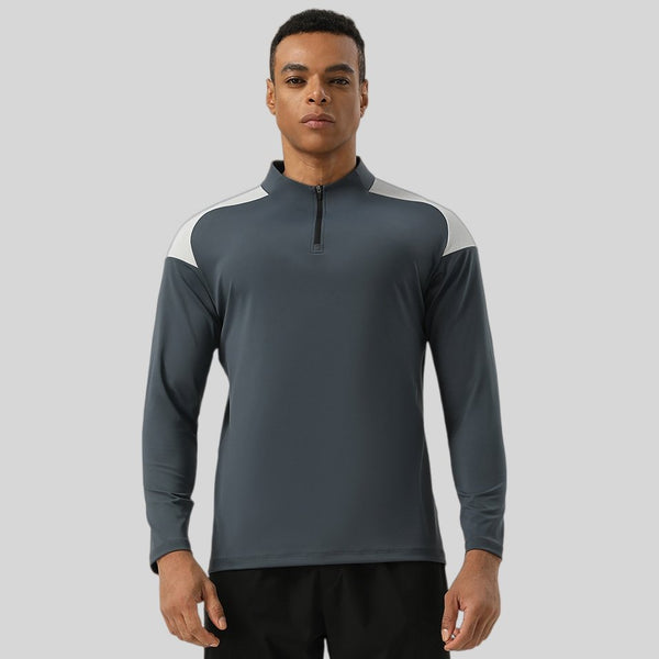 Mens Activewear Sports 75%nylon 25%spandex Quarter Zip Shirt SY-AL16873 print logo 1