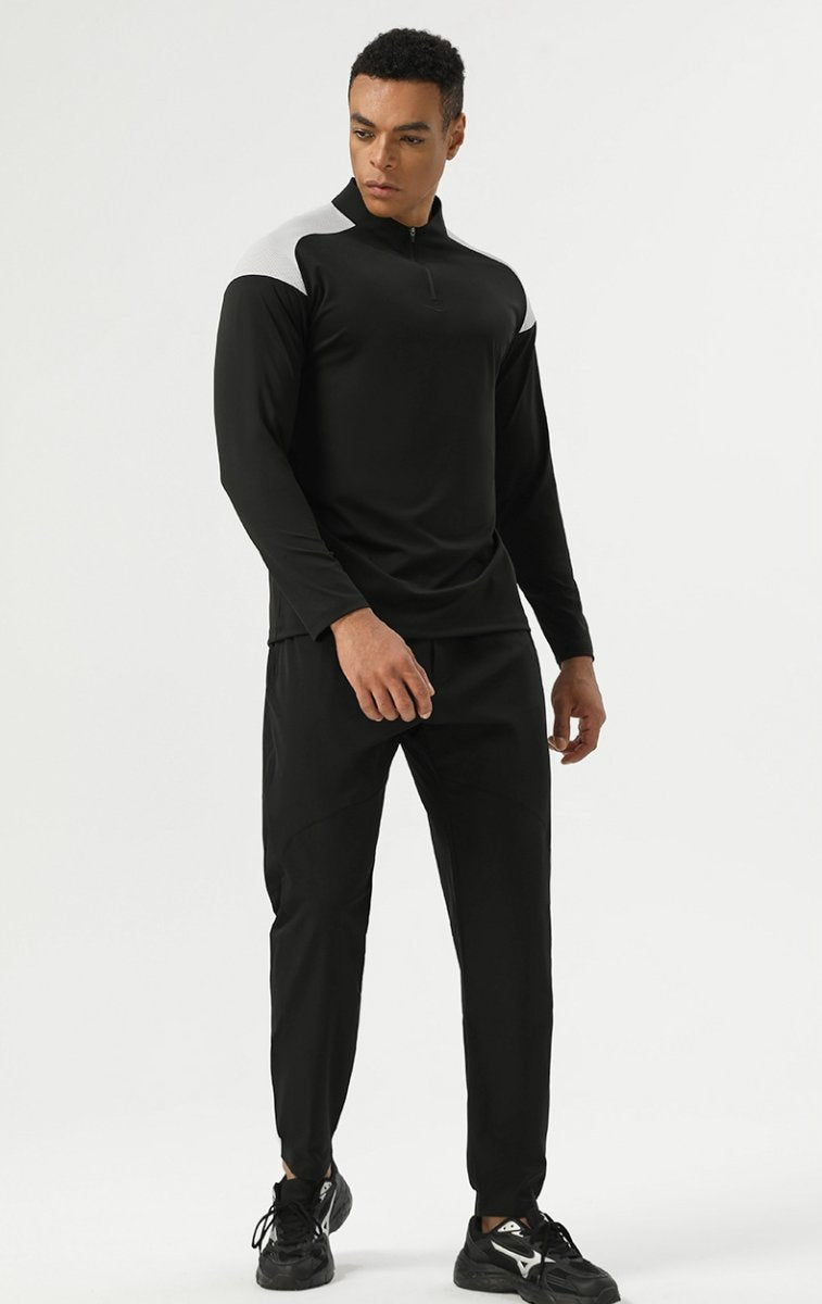 Mens Activewear Sports 75%nylon 25%spandex Quarter Zip Shirt SY-AL16873 print logo 11
