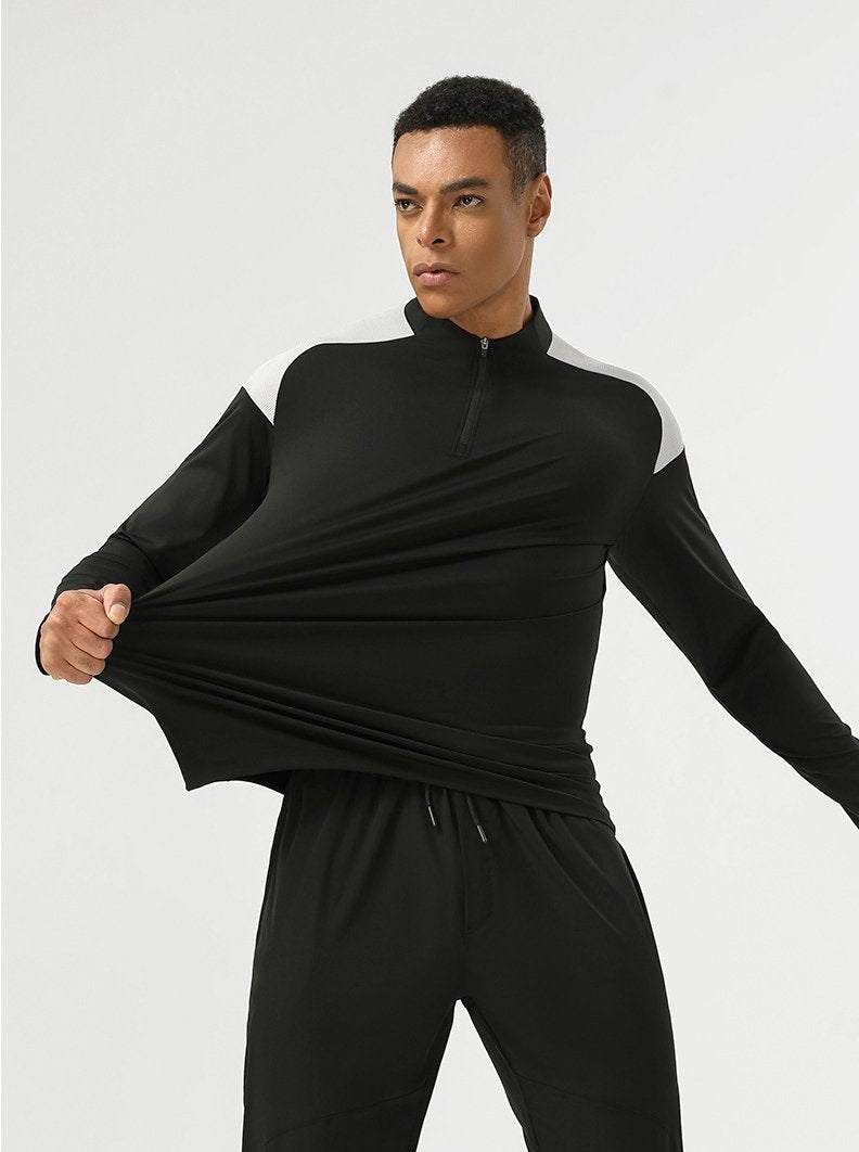 Mens Activewear Sports 75%nylon 25%spandex Quarter Zip Shirt SY-AL16873 print logo 12