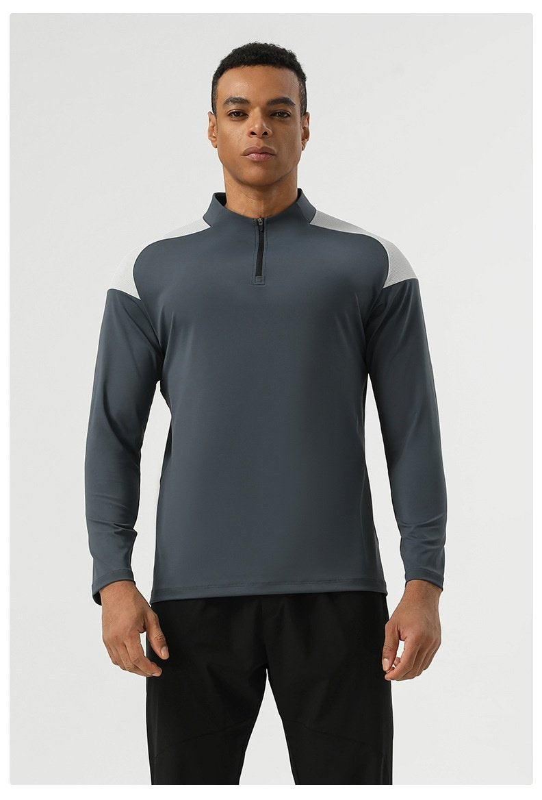 Mens Activewear Sports 75%nylon 25%spandex Quarter Zip Shirt SY-AL16873 print logo 17