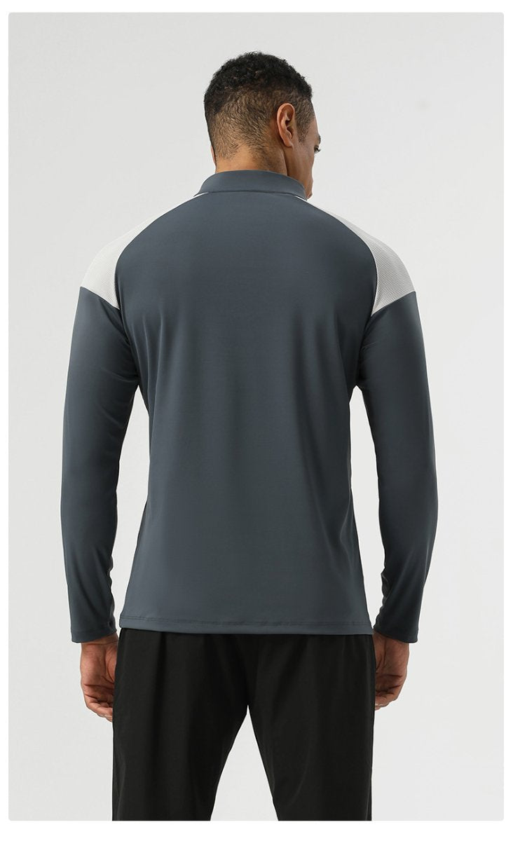Mens Activewear Sports 75%nylon 25%spandex Quarter Zip Shirt SY-AL16873 print logo 18