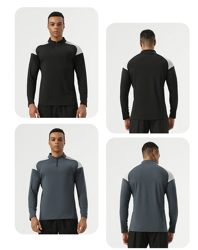 Mens Activewear Sports 75%nylon 25%spandex Quarter Zip Shirt SY-AL16873 print logo 3