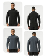 Mens Activewear Sports 75%nylon 25%spandex Quarter Zip Shirt SY-AL16873 print logo 3