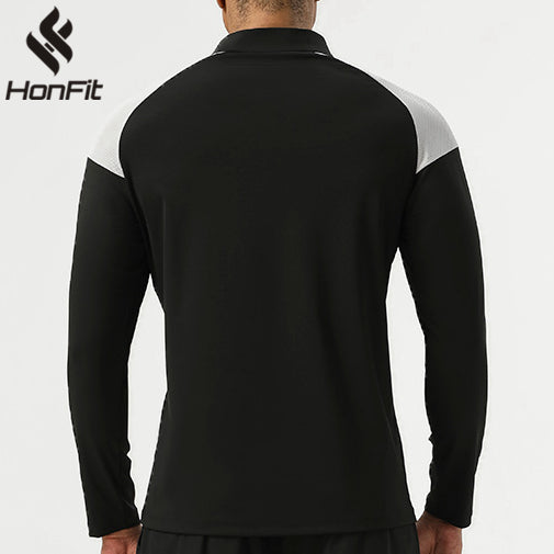 Mens Activewear Sports 75%nylon 25%spandex Quarter Zip Shirt SY-AL16873 print logo 4