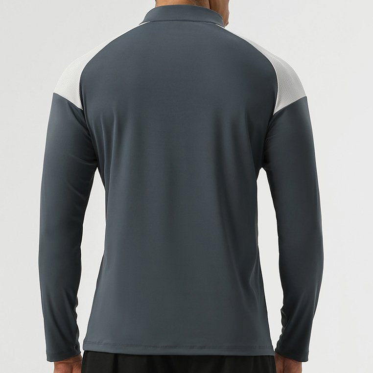 Mens Activewear Sports 75%nylon 25%spandex Quarter Zip Shirt SY-AL16873 print logo 7