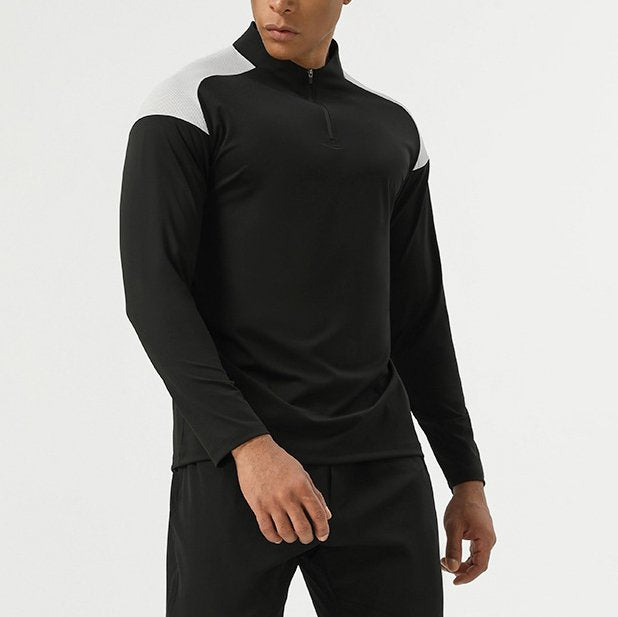 Mens Activewear Sports 75%nylon 25%spandex Quarter Zip Shirt SY-AL16873 print logo 9