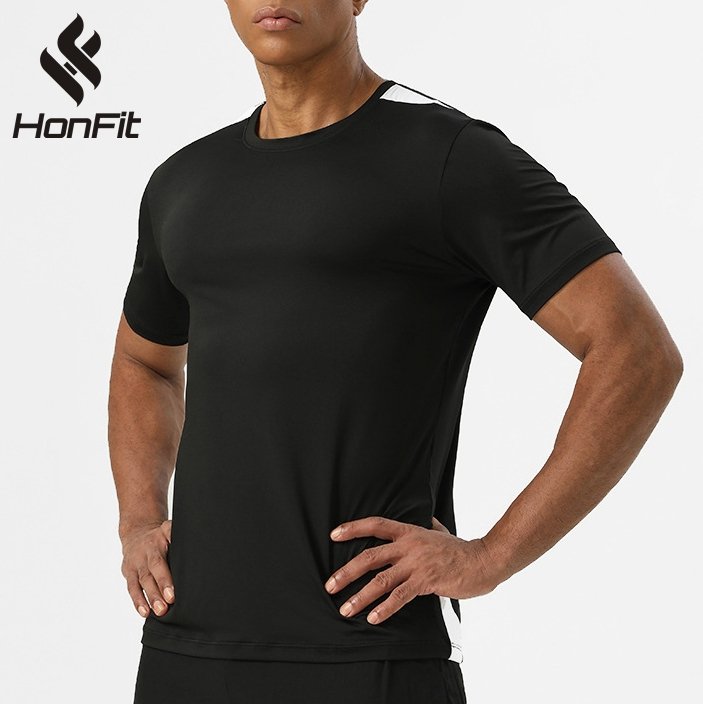 Mens Workout Fitness 88%polyester 12%spandex Tshirt SY-AL16875 print logo 13