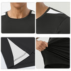 Mens Workout Fitness 88%polyester 12%spandex Tshirt SY-AL16875 print logo 14