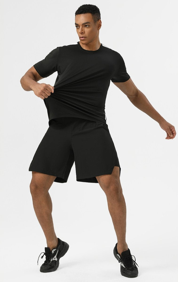 Mens Workout Fitness 88%polyester 12%spandex Tshirt SY-AL16875 print logo 15