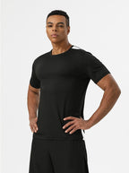 Mens Workout Fitness 88%polyester 12%spandex Tshirt SY-AL16875 print logo 16