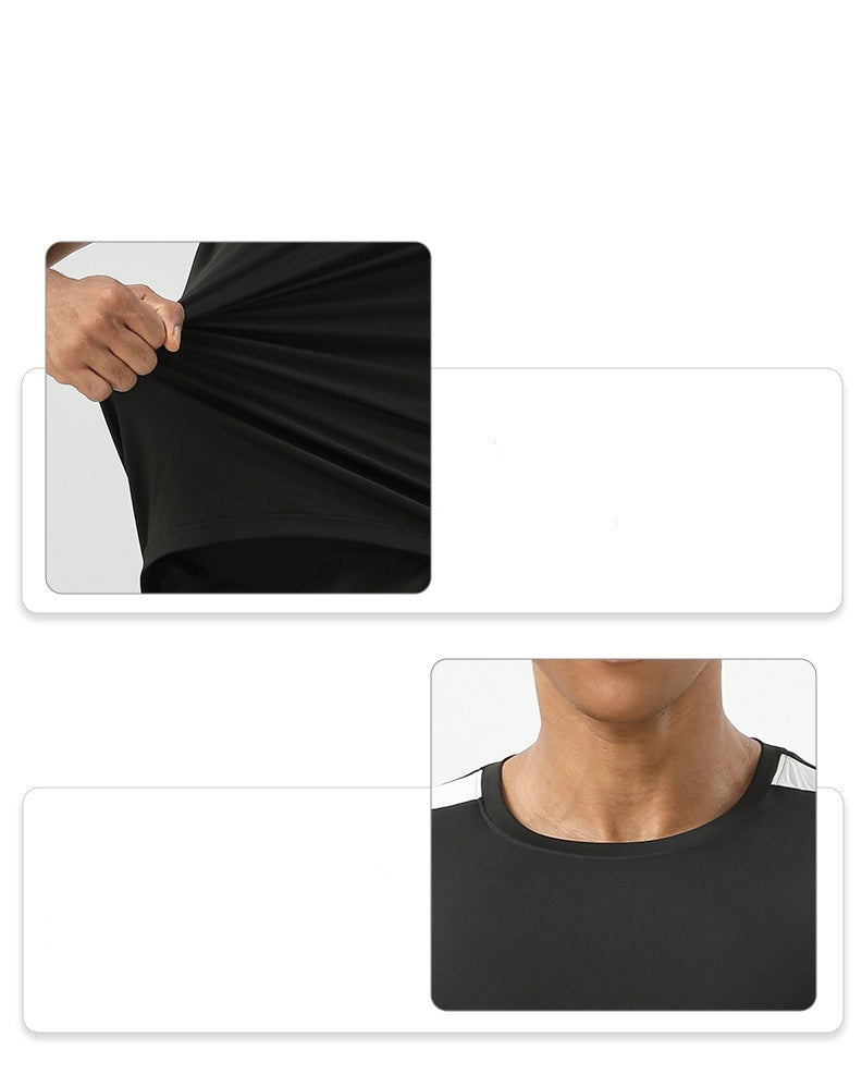 Mens Workout Fitness 88%polyester 12%spandex Tshirt SY-AL16875 print logo 17