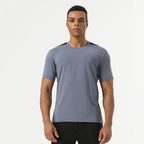 Mens Workout Fitness 88%polyester 12%spandex Tshirt SY-AL16875 print logo 5