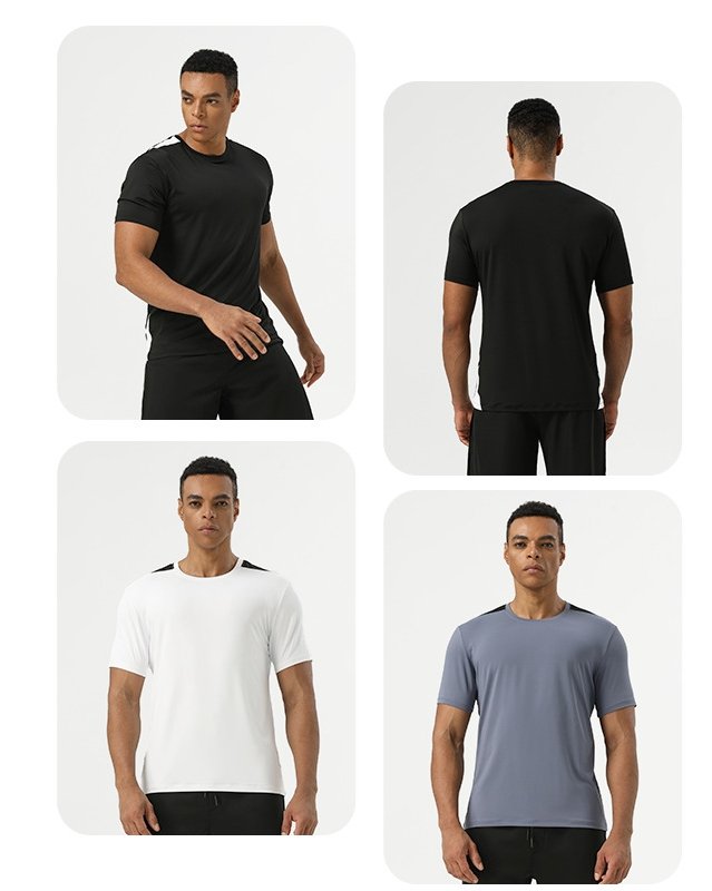 Mens Workout Fitness 88%polyester 12%spandex Tshirt SY-AL16875 print logo 6