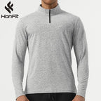 Mens Workout Training 60.2%polyester 39.8%cation Quarter Zip Shirt SY-AL16877 print logo 10