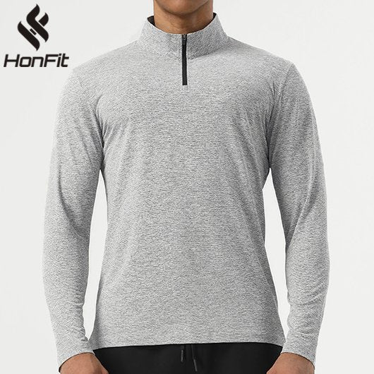 Mens Workout Training 60.2%polyester 39.8%cation Quarter Zip Shirt SY-AL16877 print logo 10