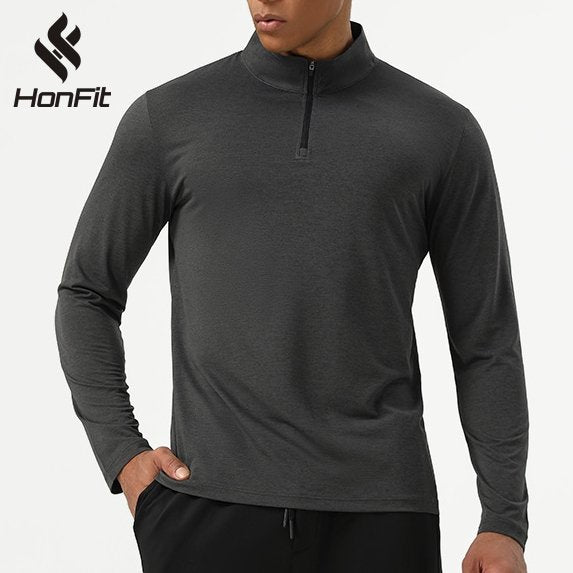 Mens Workout Training 60.2%polyester 39.8%cation Quarter Zip Shirt SY-AL16877 print logo 14