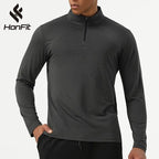 Mens Workout Training 60.2%polyester 39.8%cation Quarter Zip Shirt SY-AL16877 print logo 14