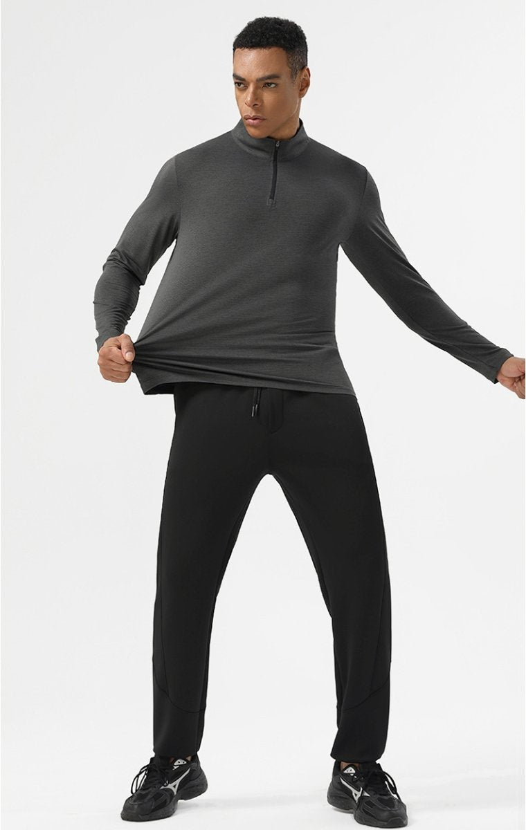 Mens Workout Training 60.2%polyester 39.8%cation Quarter Zip Shirt SY-AL16877 print logo 15