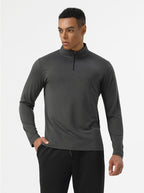 Mens Workout Training 60.2%polyester 39.8%cation Quarter Zip Shirt SY-AL16877 print logo 16