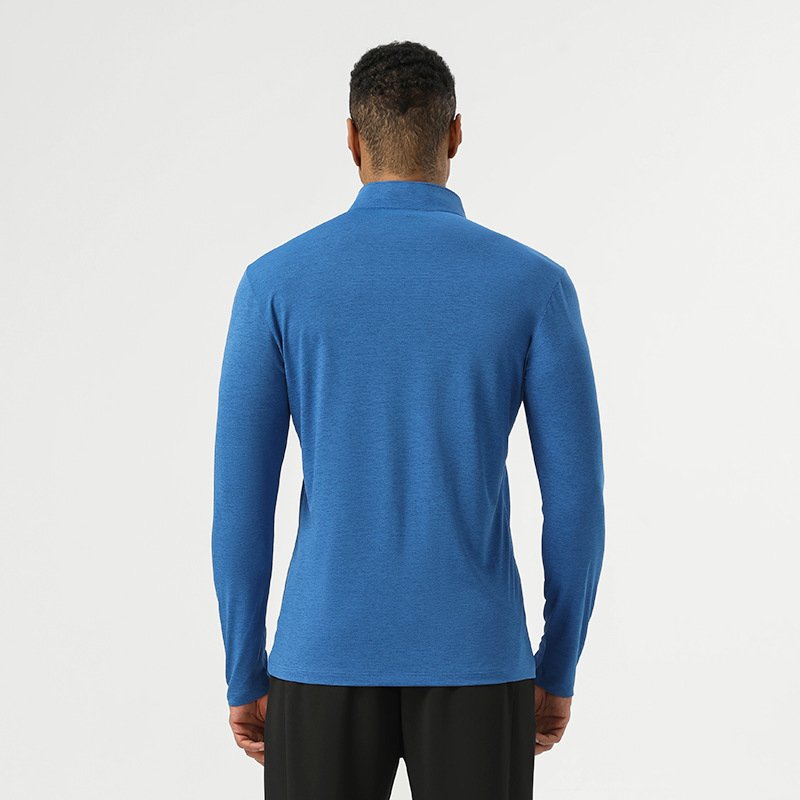 Mens Workout Training 60.2%polyester 39.8%cation Quarter Zip Shirt SY-AL16877 print logo 2