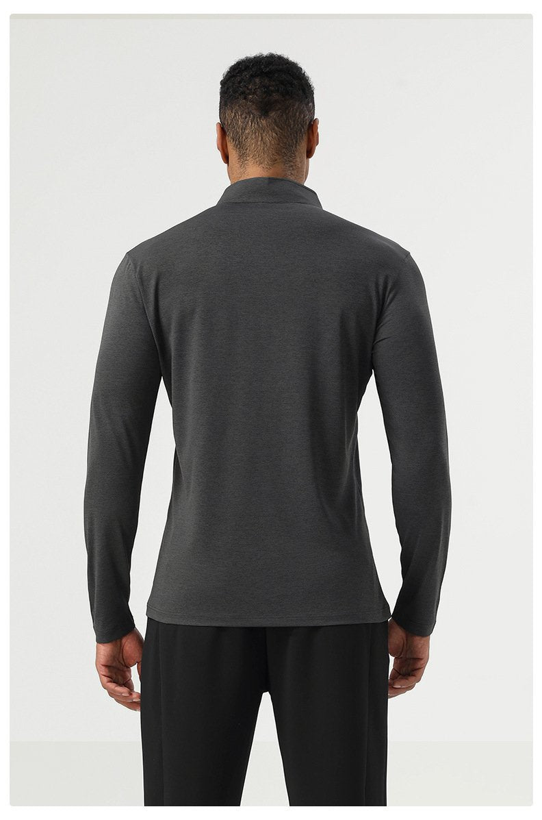 Mens Workout Training 60.2%polyester 39.8%cation Quarter Zip Shirt SY-AL16877 print logo 20