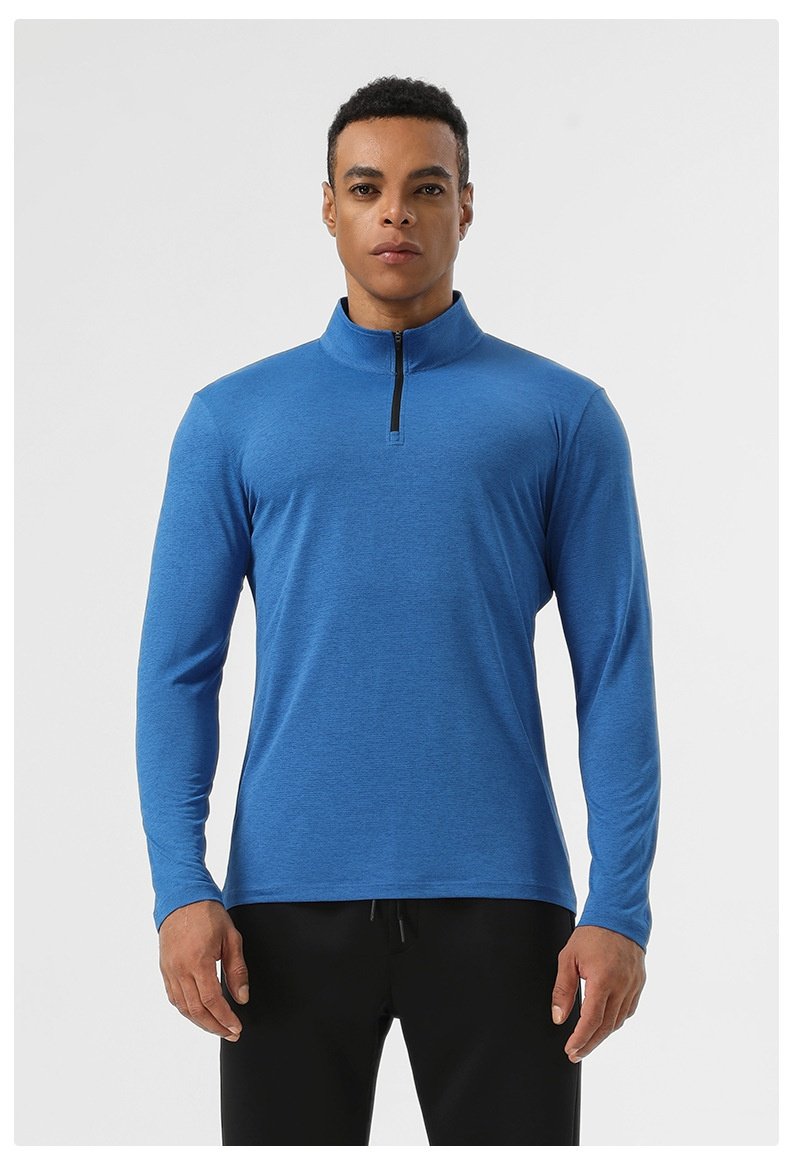 Mens Workout Training 60.2%polyester 39.8%cation Quarter Zip Shirt SY-AL16877 print logo 21