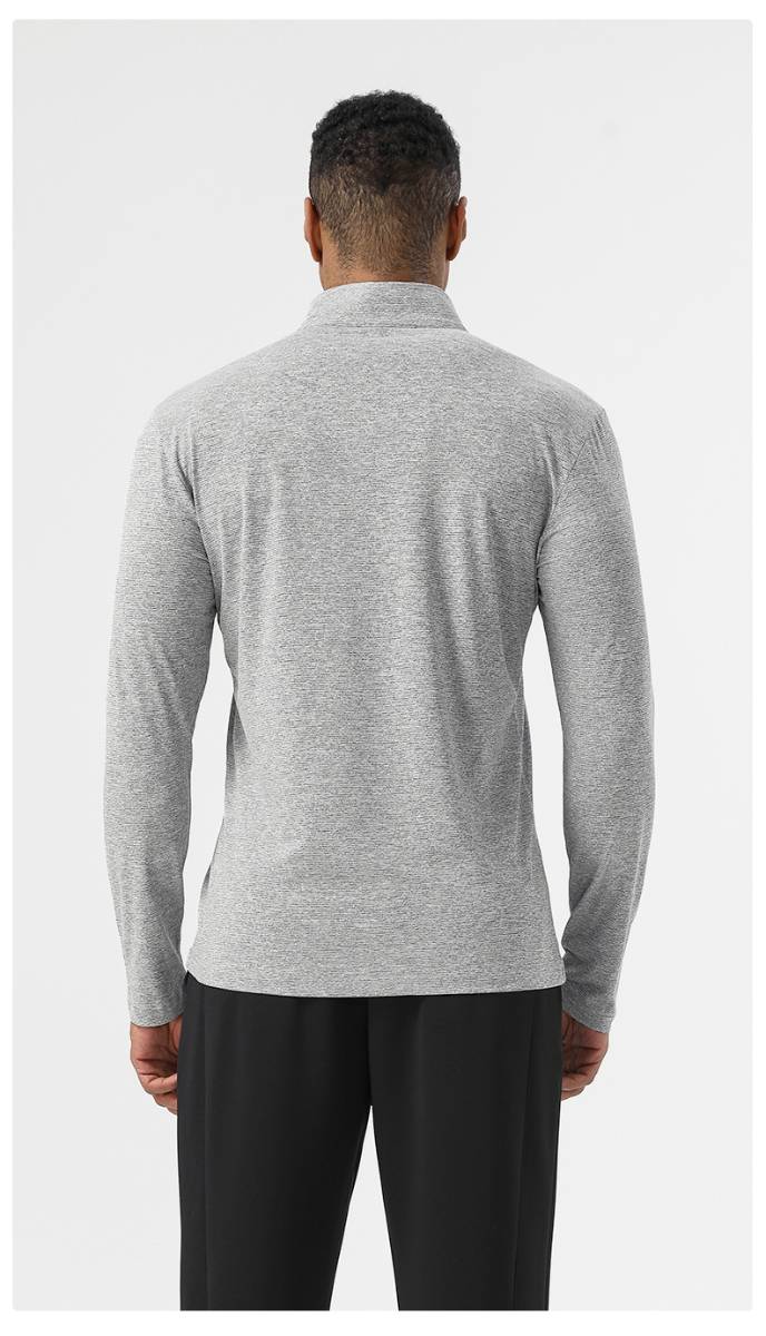 Mens Workout Training 60.2%polyester 39.8%cation Quarter Zip Shirt SY-AL16877 print logo 24