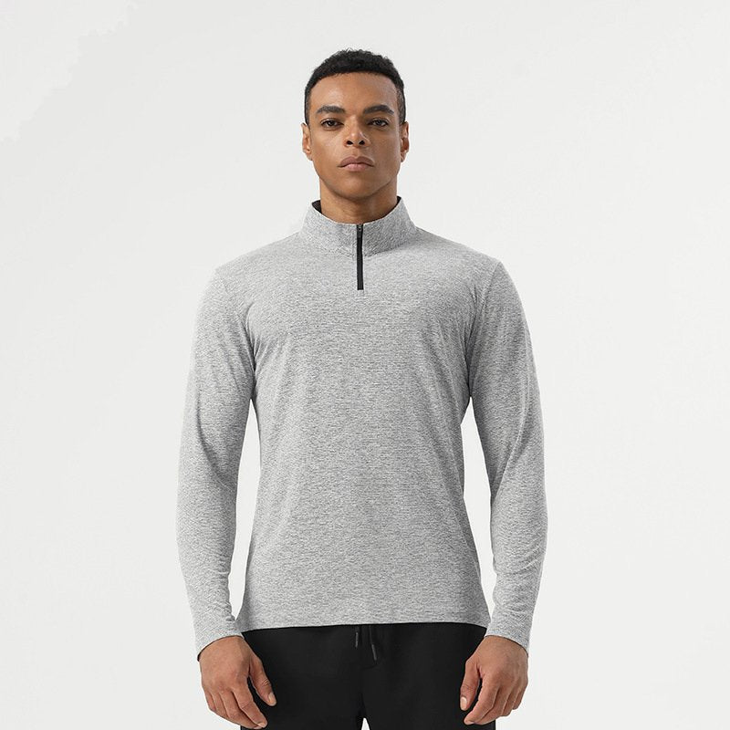 Mens Workout Training 60.2%polyester 39.8%cation Quarter Zip Shirt SY-AL16877 print logo 3